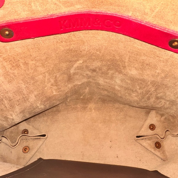 KMM Horween Leather Mini Tote: Dressner “Color 8” with pink handles - Picture 3 of 3